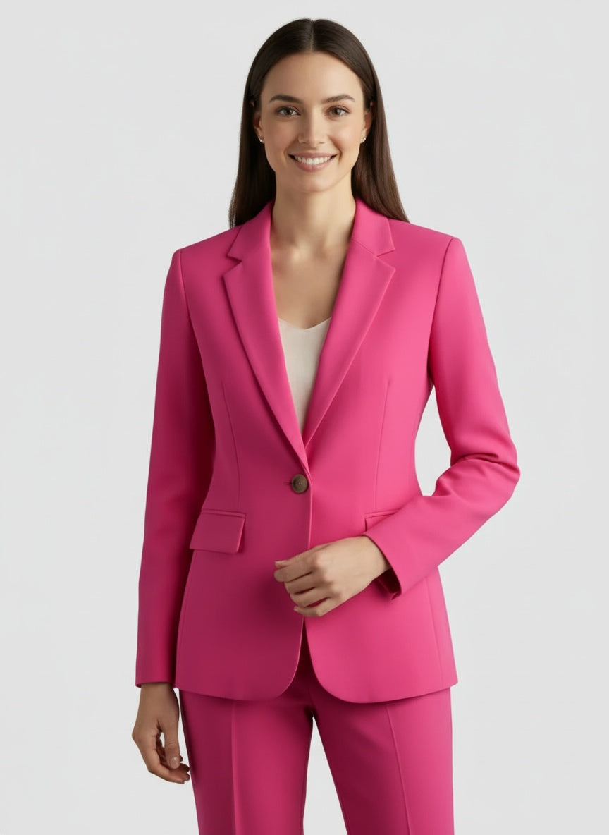 Women's blazer with one-button closure