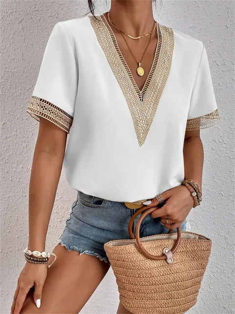 Marlowe Women V Neck Top For Summer Flattering Neckline And Soft Lightweight Comfort For All Day