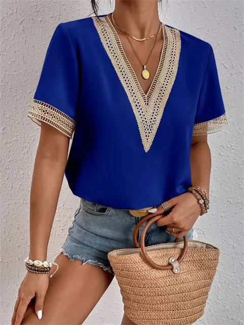 Marlowe Women V Neck Top For Summer Flattering Neckline And Soft Lightweight Comfort For All Day