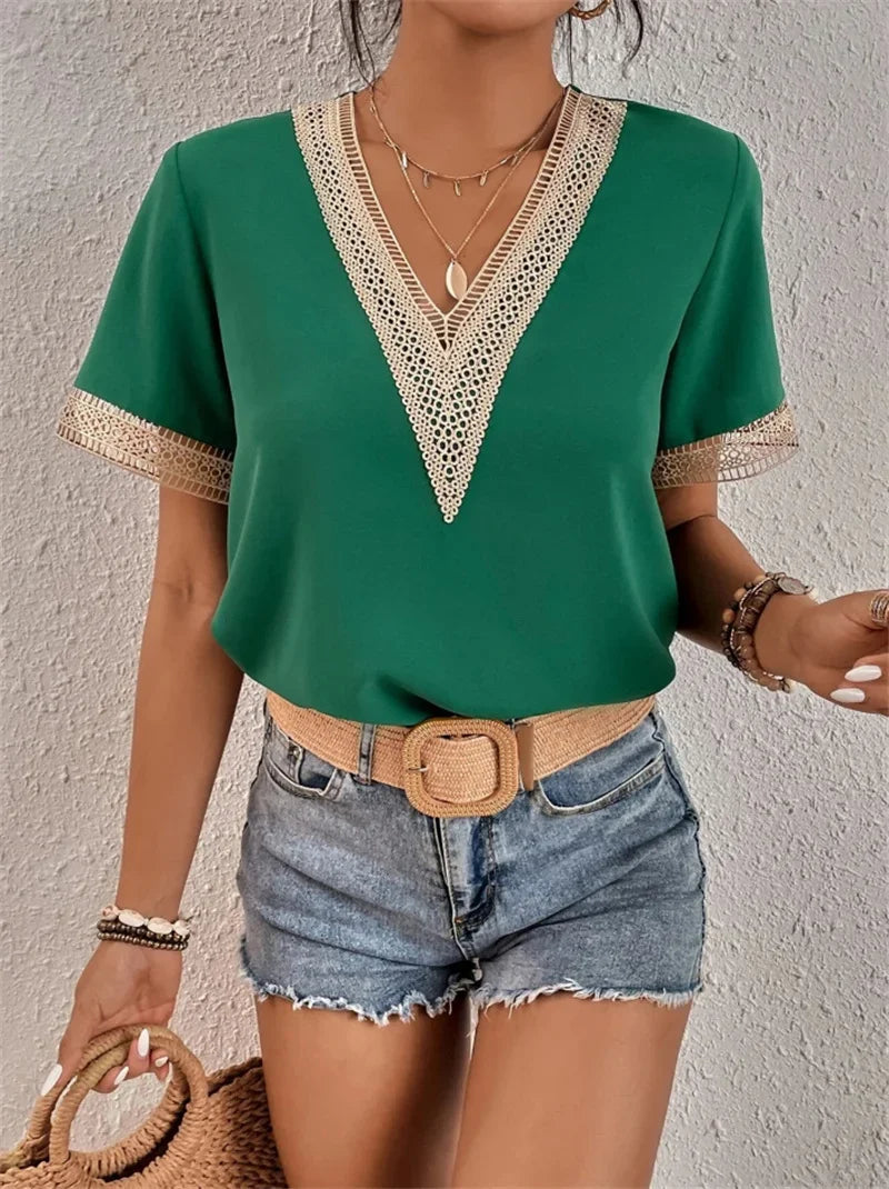 Marlowe Women V Neck Top For Summer Flattering Neckline And Soft Lightweight Comfort For All Day