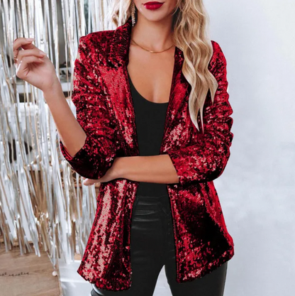 Women's Sequin Party Blazer | Loose