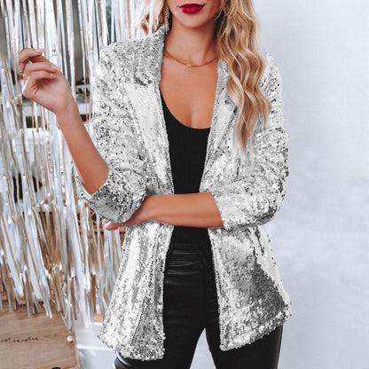 Women's Sequin Party Blazer | Loose