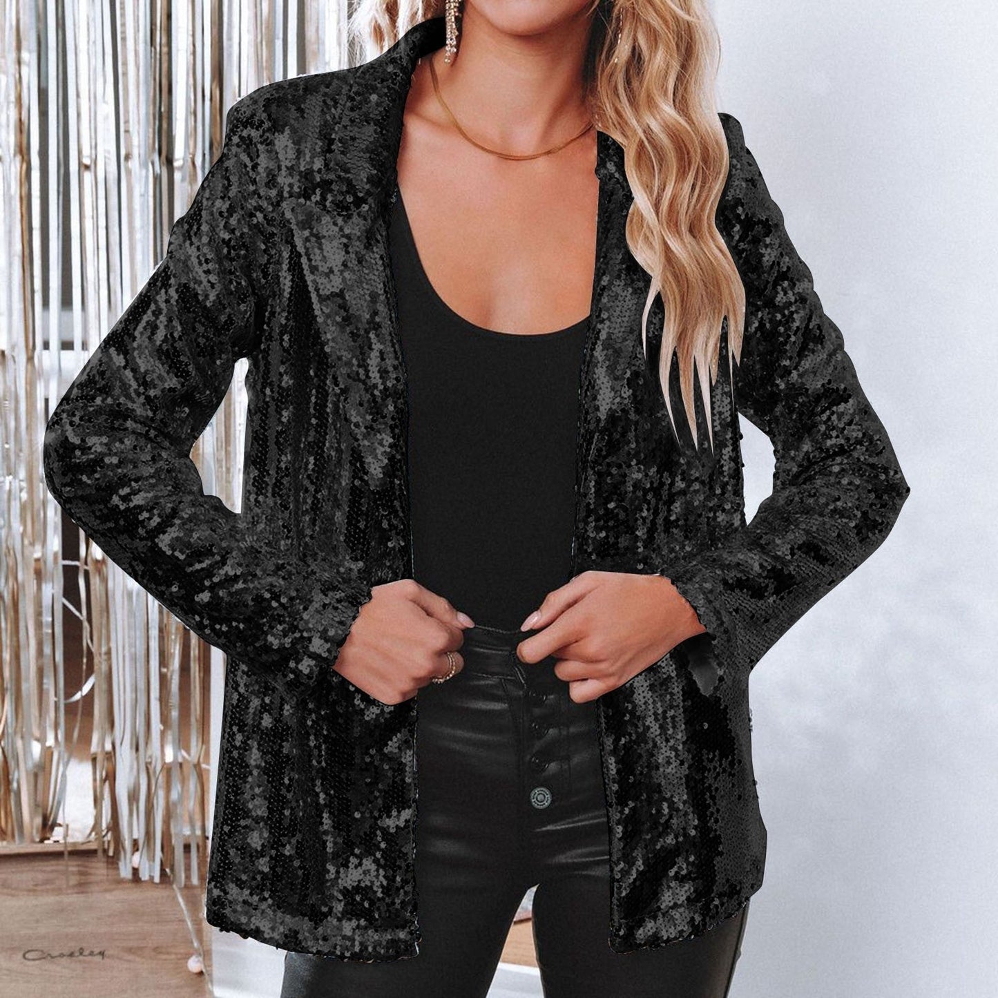 Women's Sequin Party Blazer | Loose