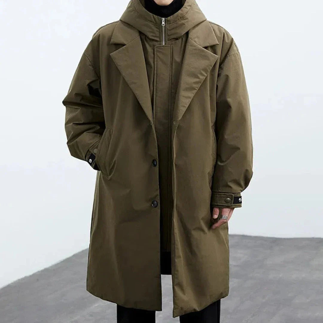 Daniel Hooded Trench Coat By Waylynn Oversized Winter Windbreaker With Trench Silhouette