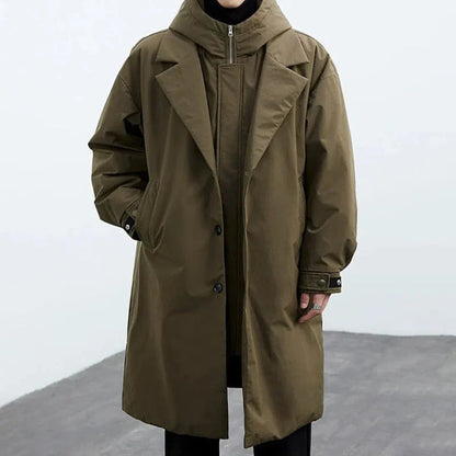Daniel Hooded Trench Coat By Waylynn Oversized Winter Windbreaker With Trench Silhouette
