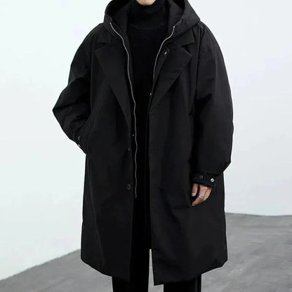 Daniel Hooded Trench Coat By Waylynn Oversized Winter Windbreaker With Trench Silhouette