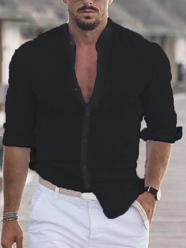 Mens Button Up Shirt Long Sleeve With Effortless Polished Style For Everyday Wear