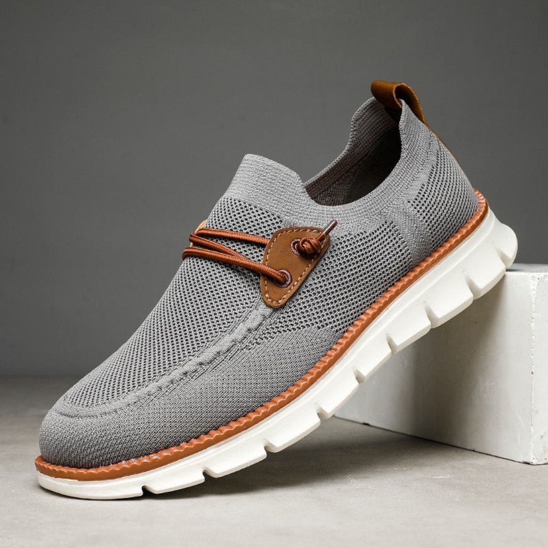 Dante Hybrid Knit Sneakers For Men Lightweight Breathable Knit Upper With Leather Accent