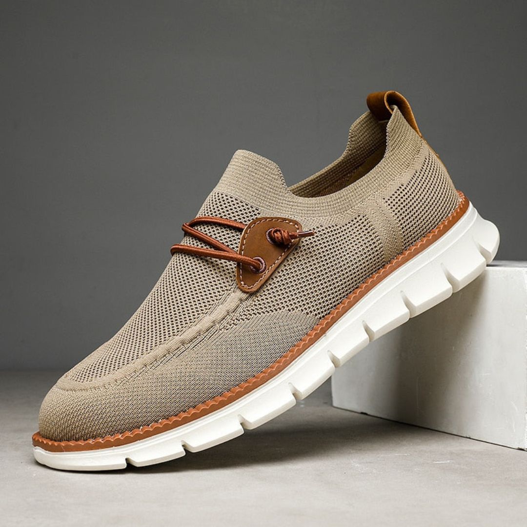 Dante Hybrid Knit Sneakers For Men Lightweight Breathable Knit Upper With Leather Accent