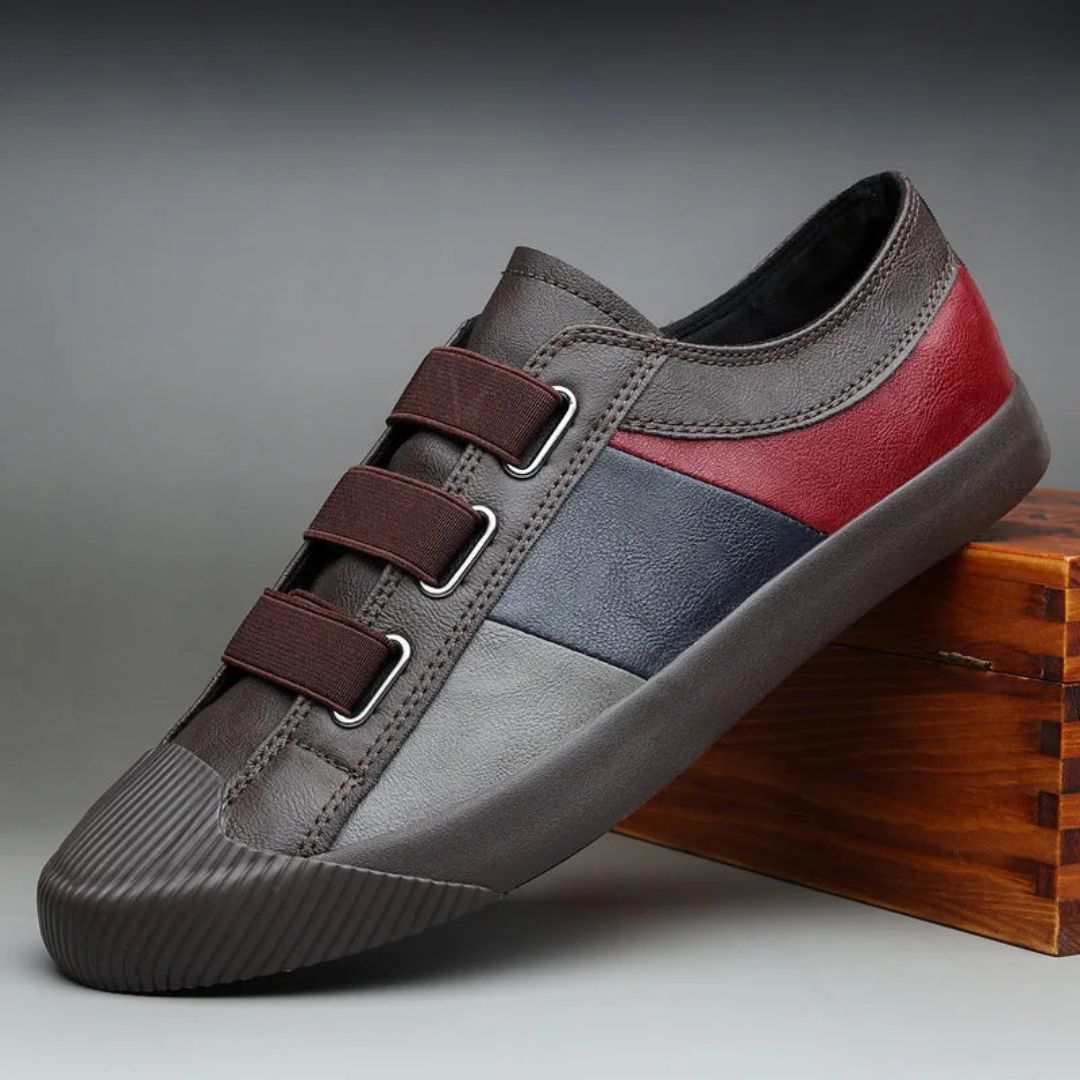 Dante Luxe Strap Sneakers for Men With Tri Tone Design and Adjustable Velcro Straps