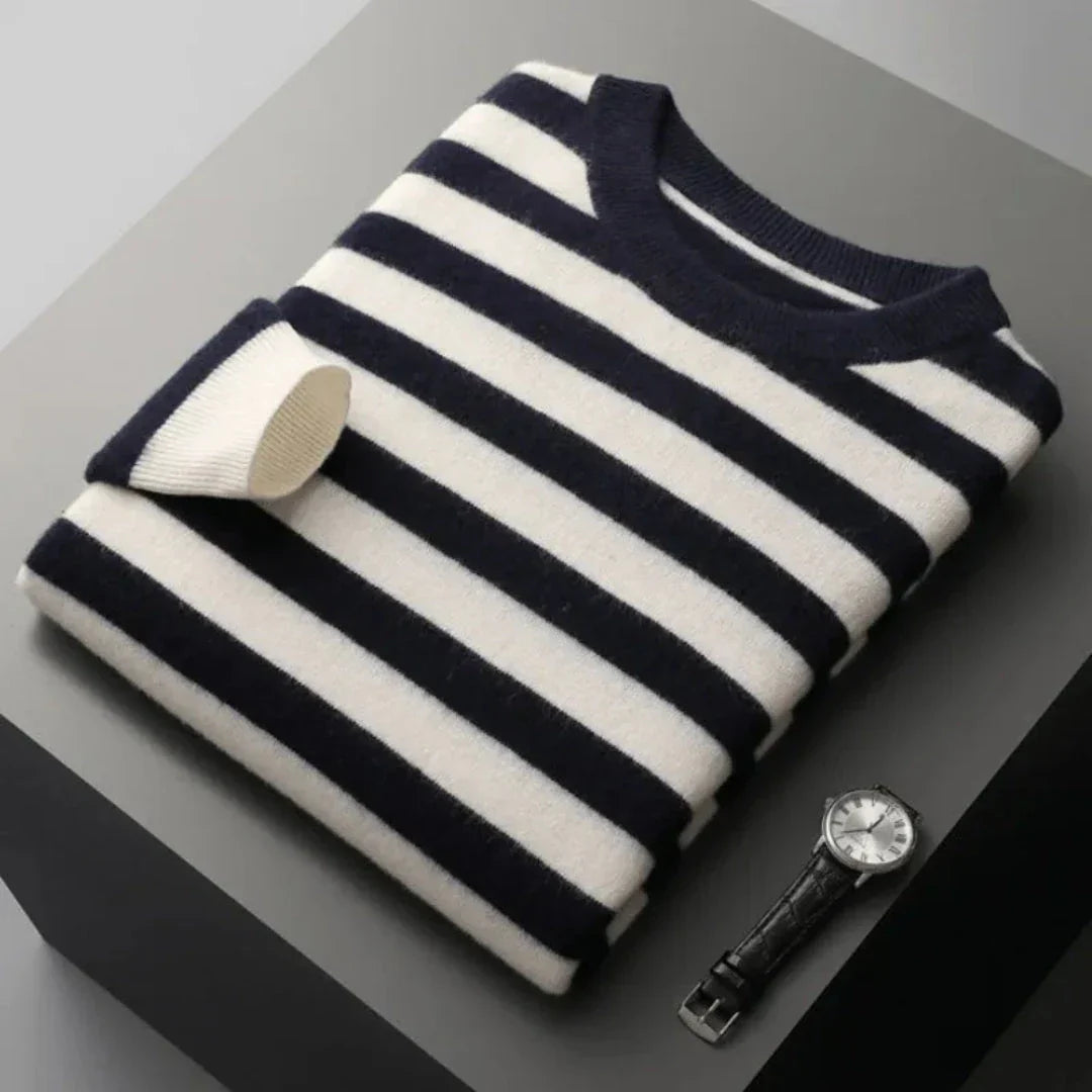 Dariel Crewneck Wool Stripe Sweater