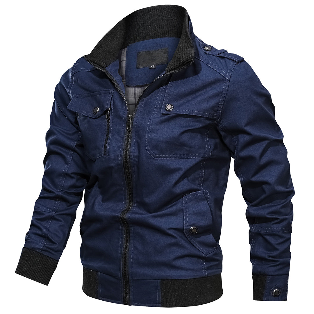 Christian Multi Pocket Bomber Jacket For Men By TrendAura Durable Utility Outerwear With Spacious Pockets