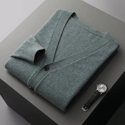 David Classic V-Neck Wool Cardigan