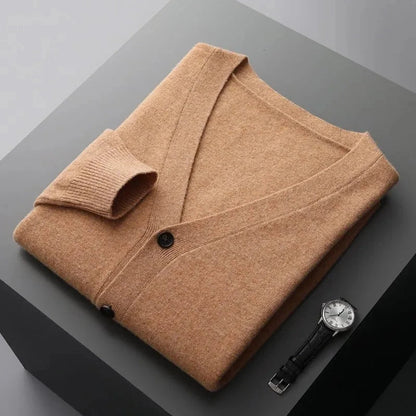 David Classic V-Neck Wool Cardigan