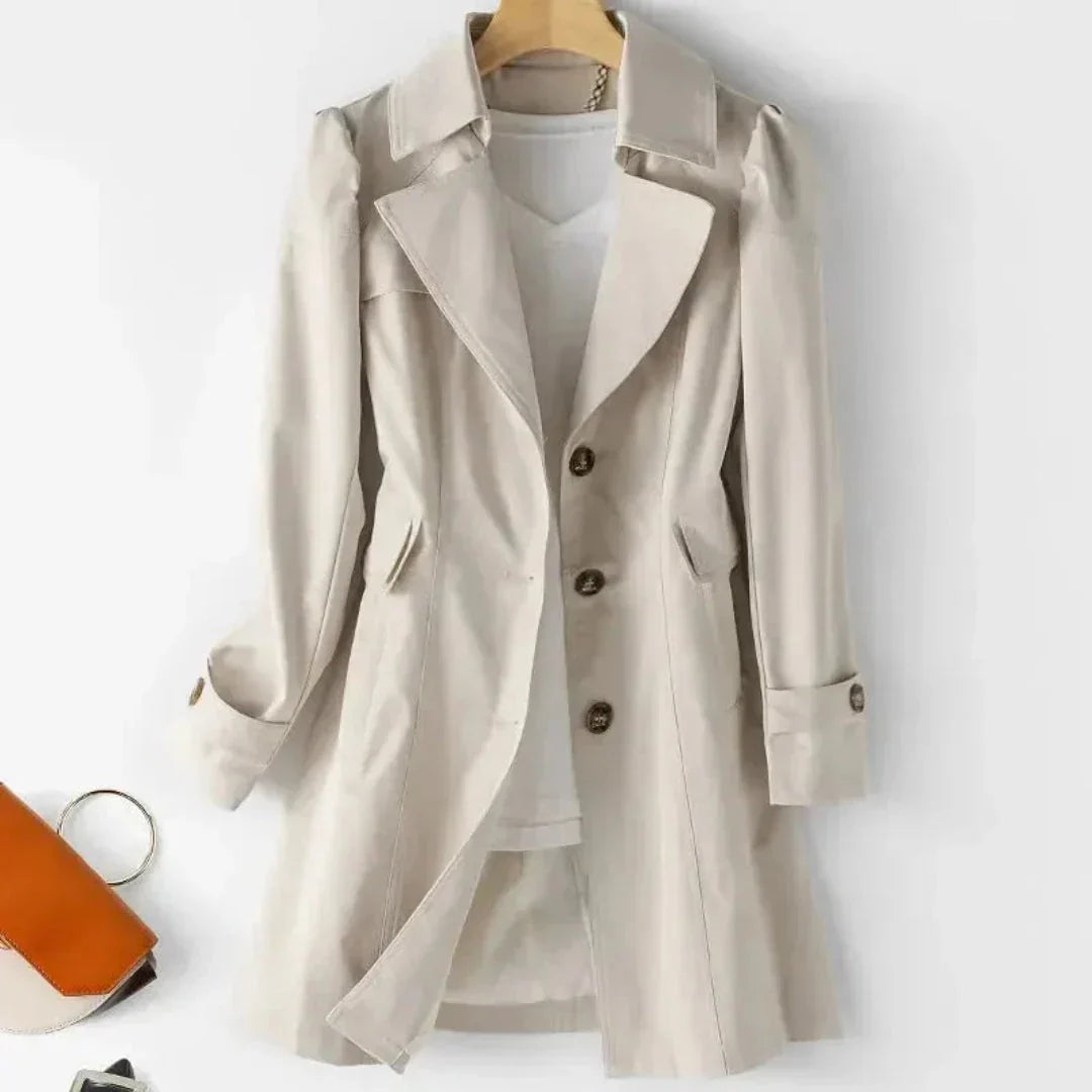 Della Classic Double-Breasted Trench Coat