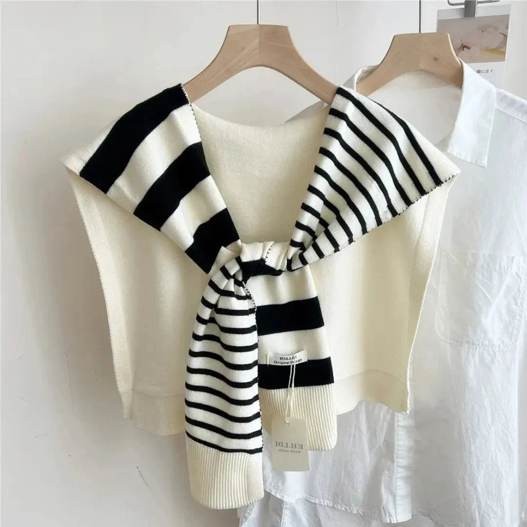 Demi Striped Knitted Shawl