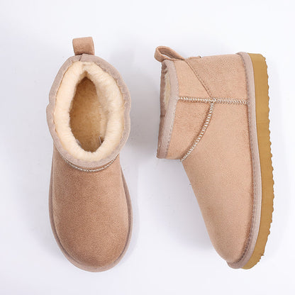 Women's Fuzzy Winter Boots with Soft Lining and Slip-On Design