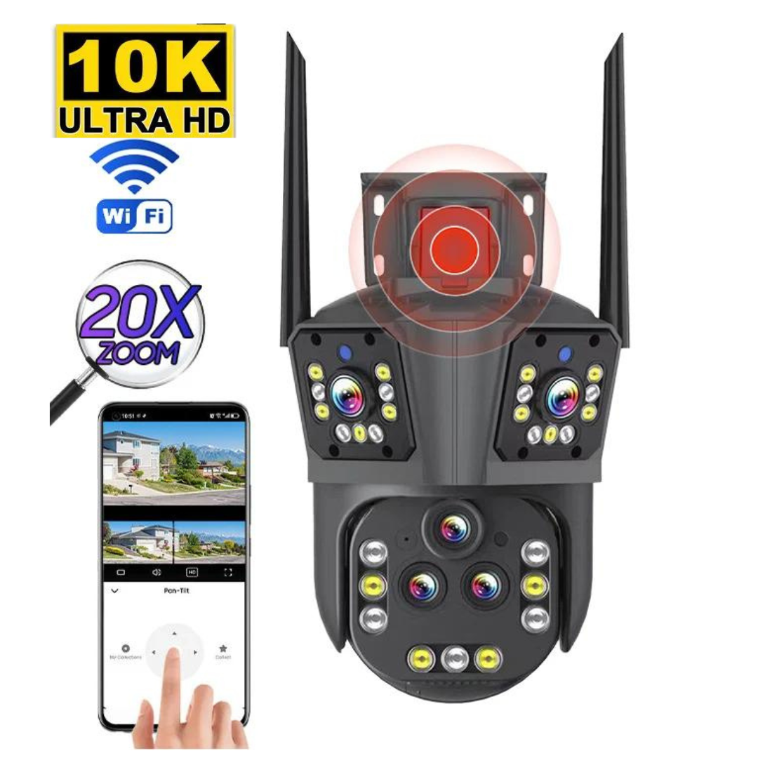 Wireless security camera 10K with 20MP, 20x zoom - DualGuard Ultra 10K - TrendAura
