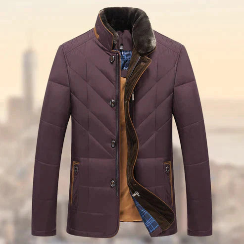 TrendAura Ezra Padded Winter Jacket For Men With Quilted Insulation And Stand Collar
