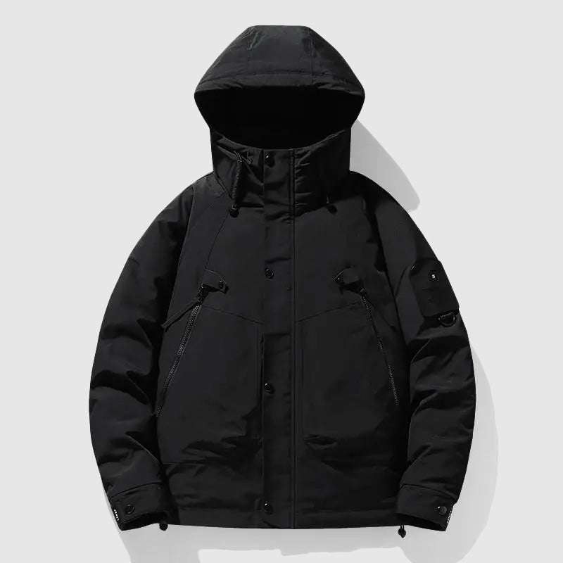TrendAura Mens Detachable Hood Down Filled Winter Jacket With White Duck Down Insulation