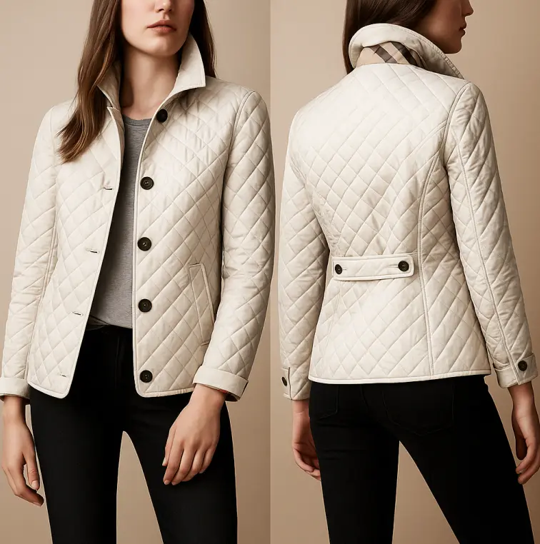 Diamond Quilted Jacket for Women – Stylish & Cozy Winter Layer