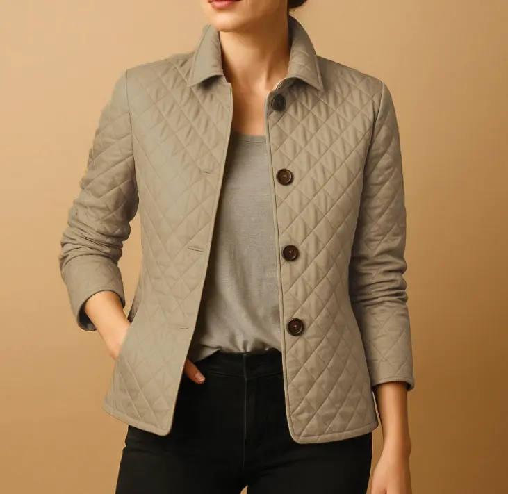 Diamond Quilted Jacket for Women – Stylish & Cozy Winter Layer
