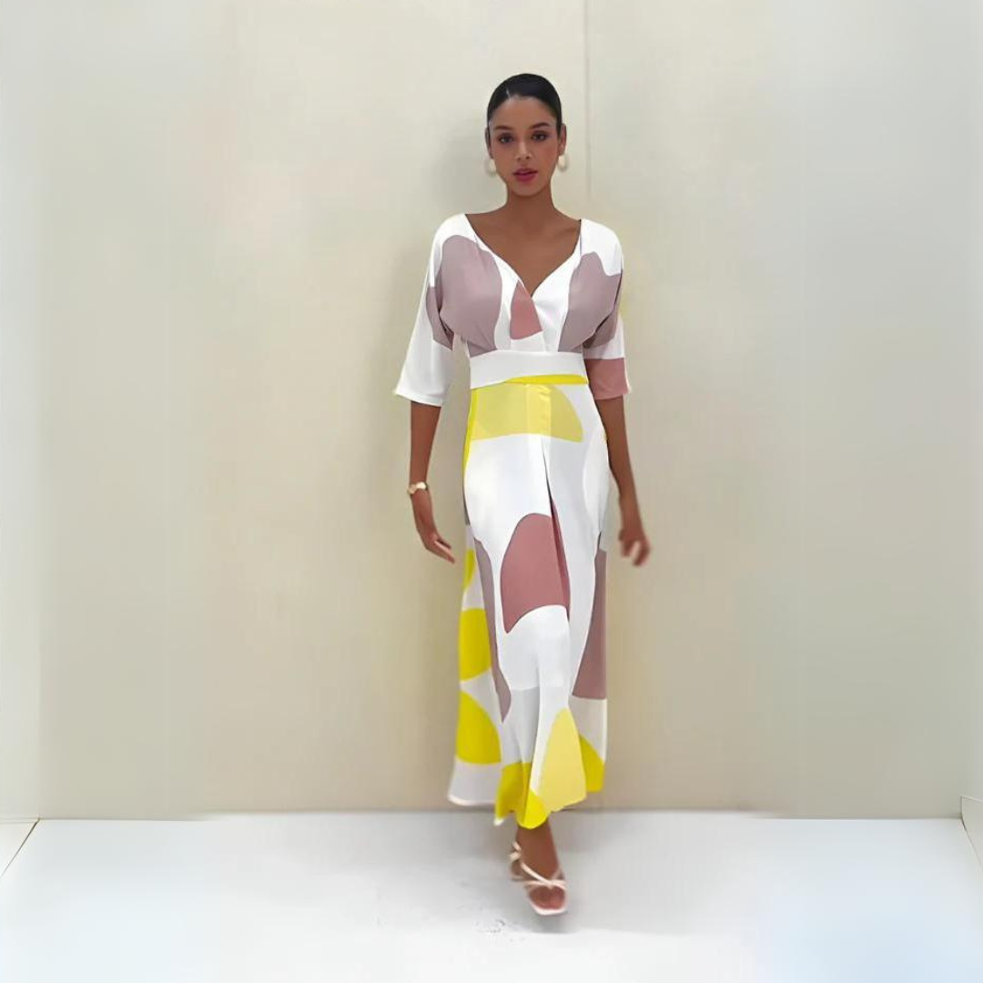 Angelina | Festive women's dress in lemon color for special occasions