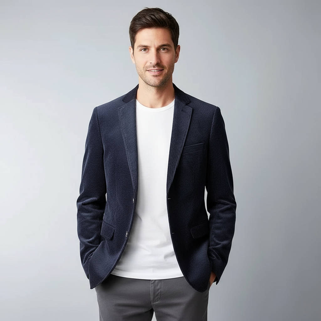 Mens Corduroy Blazer Jacket Tailored Fit Dressy Casual Corduroy Blazer For Office And Weekend