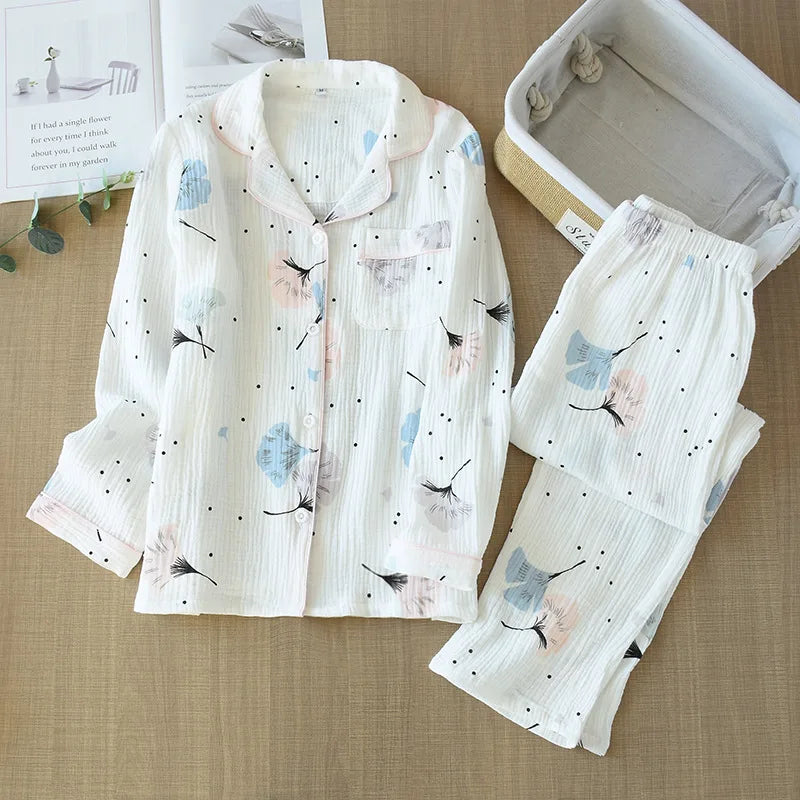 Double-layer cotton pajamas for women