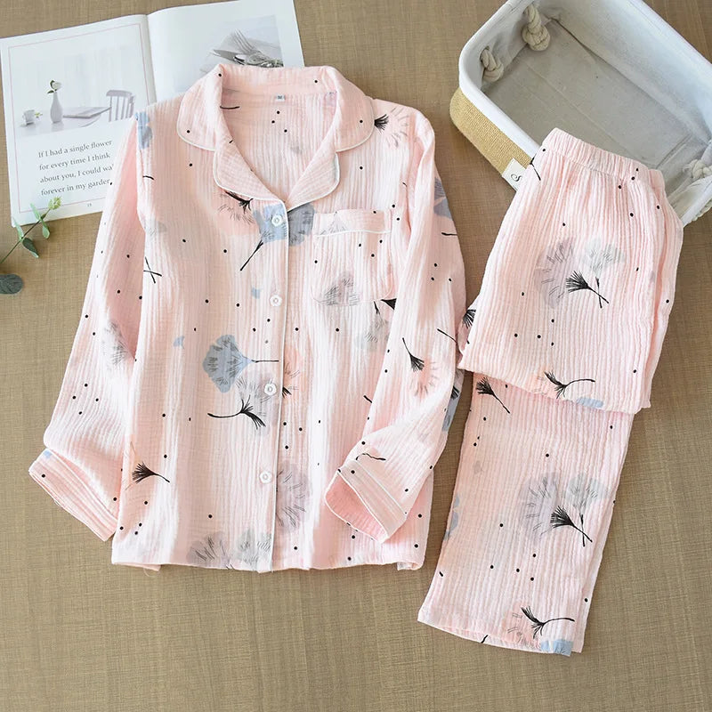 Double-layer cotton pajamas for women