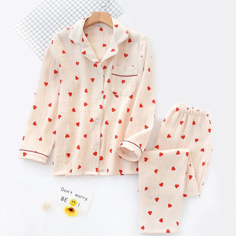 Double-layer cotton pajamas for women