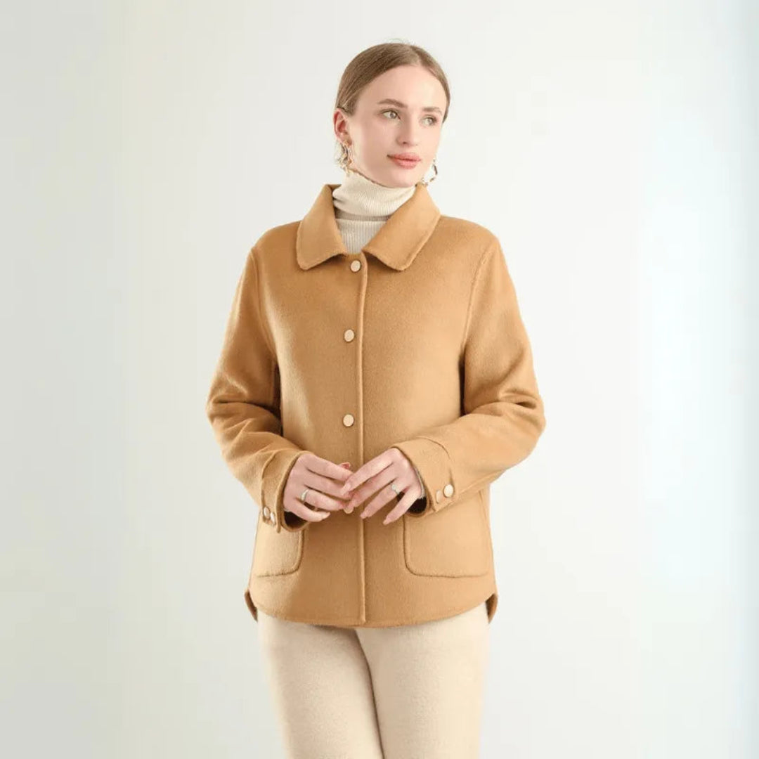 Double-sided wool coat for women