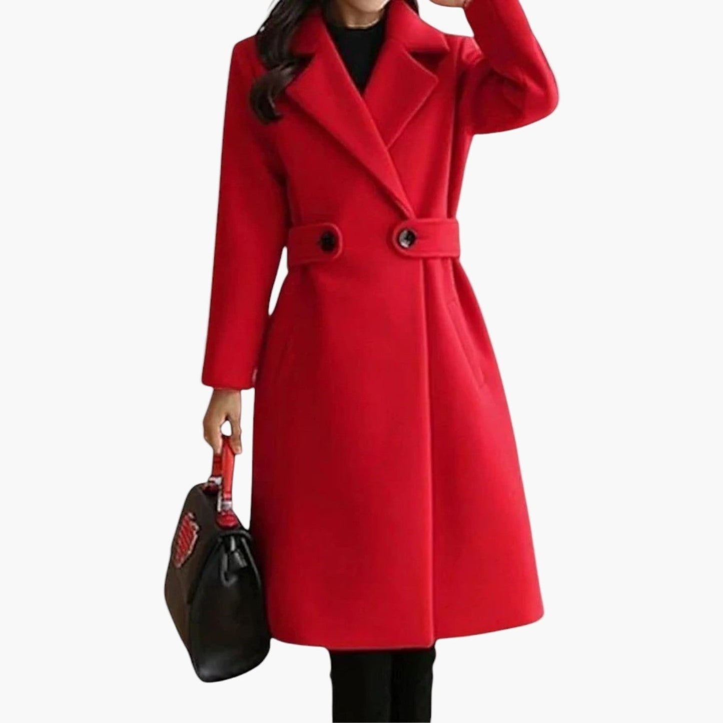 Women's winter coat with belt – Elegant, figure-hugging transitional coat for office and leisure