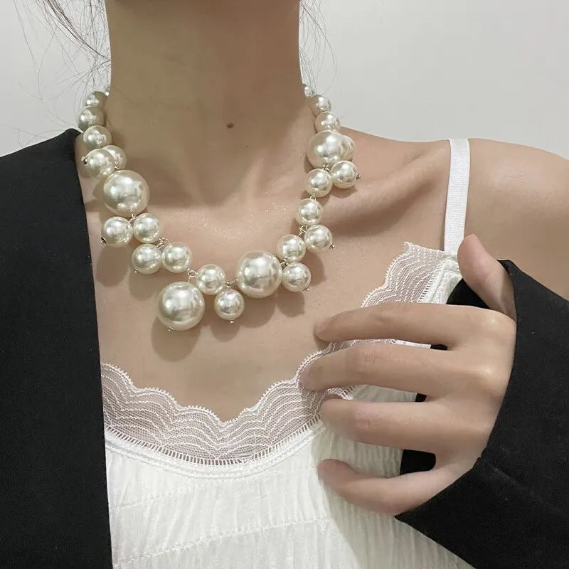 Liesel Chunky Pearl Necklace With Drop Detail For Women Timeless Luxury Statement Piece