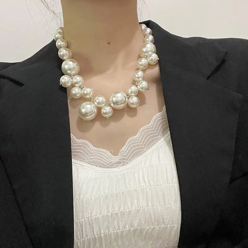 Liesel Chunky Pearl Necklace With Drop Detail For Women Timeless Luxury Statement Piece