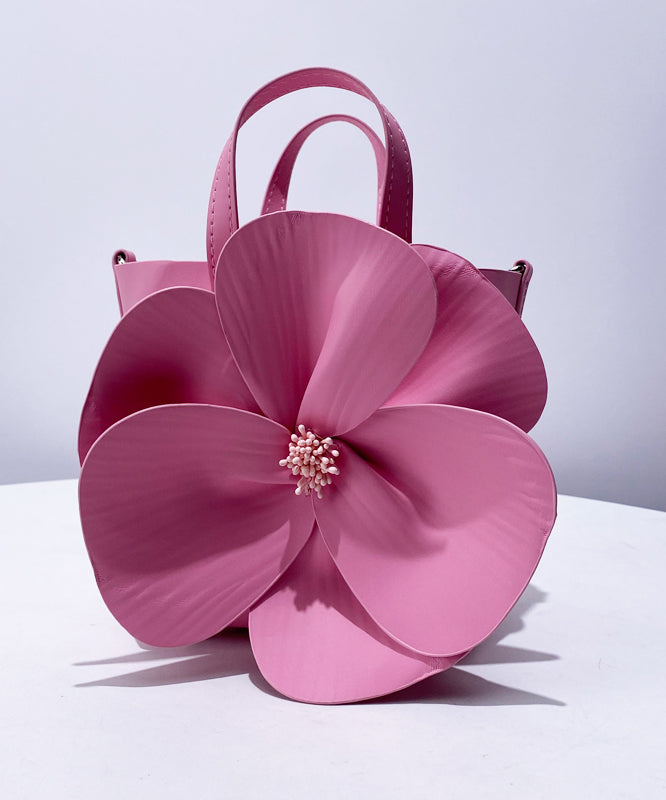 Sac fourre-tout de soirée élégant en similicuir en forme de rose - TrendAura