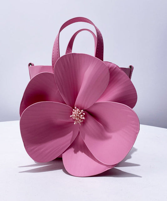 Sac fourre-tout de soirée élégant en similicuir en forme de rose - TrendAura