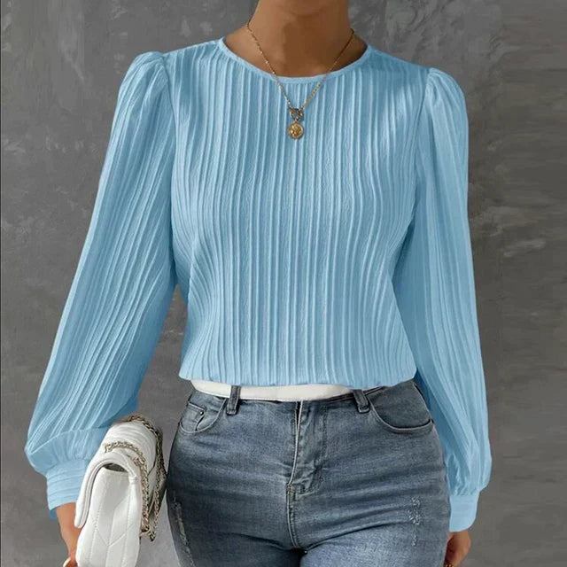 Beatrix Lola Pleated Blouse For Women - Elegant, Durable Comfort With Refined Details