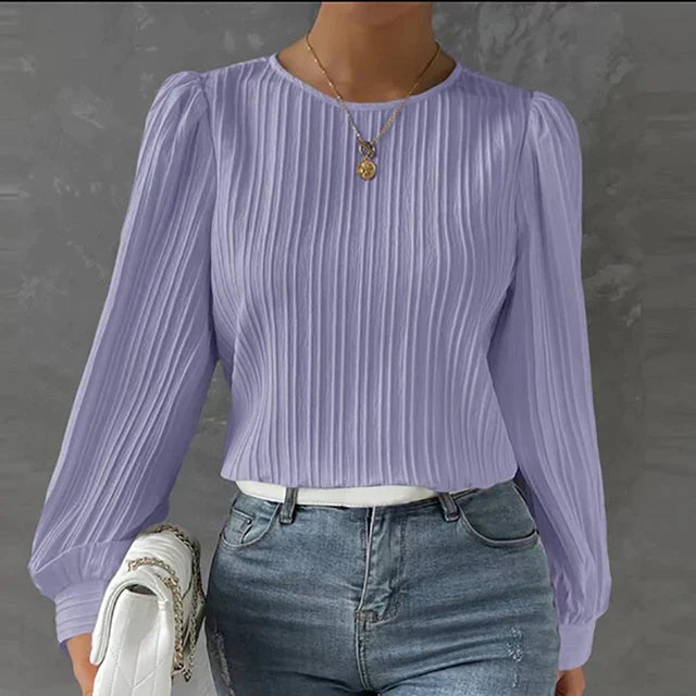 Beatrix Lola Pleated Blouse For Women - Elegant, Durable Comfort With Refined Details