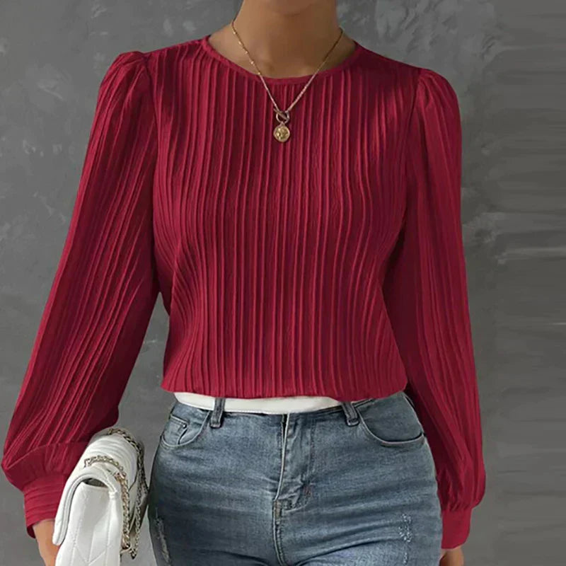Beatrix Lola Pleated Blouse For Women - Elegant, Durable Comfort With Refined Details