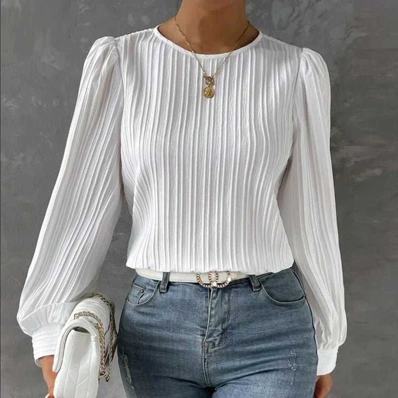 Beatrix Lola Pleated Blouse For Women - Elegant, Durable Comfort With Refined Details