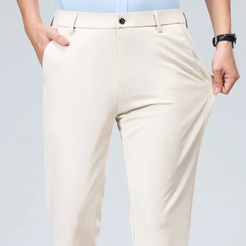 Elegant men's suit trousers slim fit