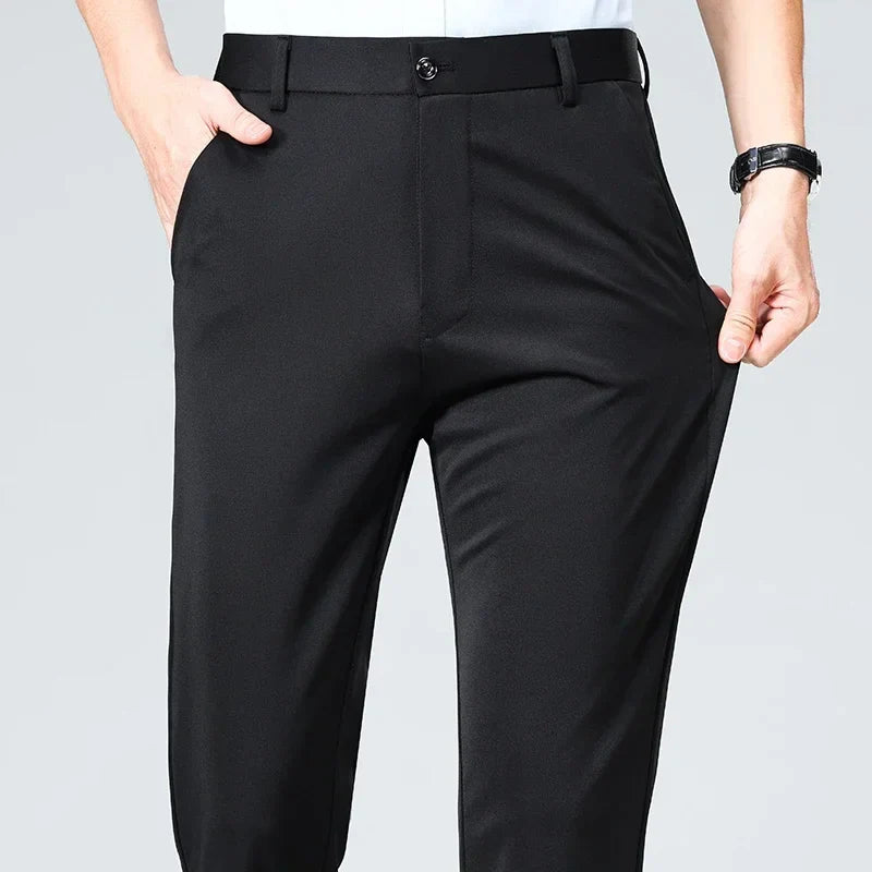 Elegant men's suit trousers slim fit