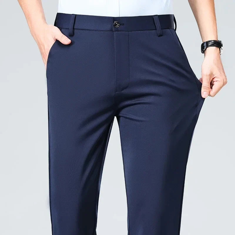 Elegant men's suit trousers slim fit