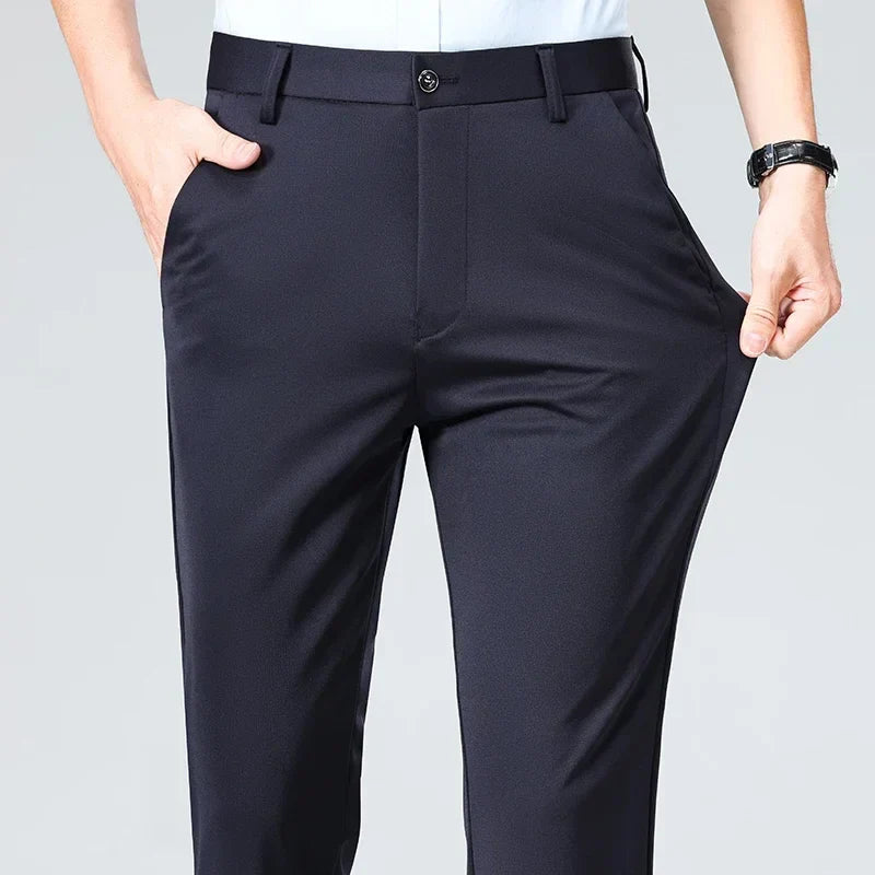 Elegant men's suit trousers slim fit