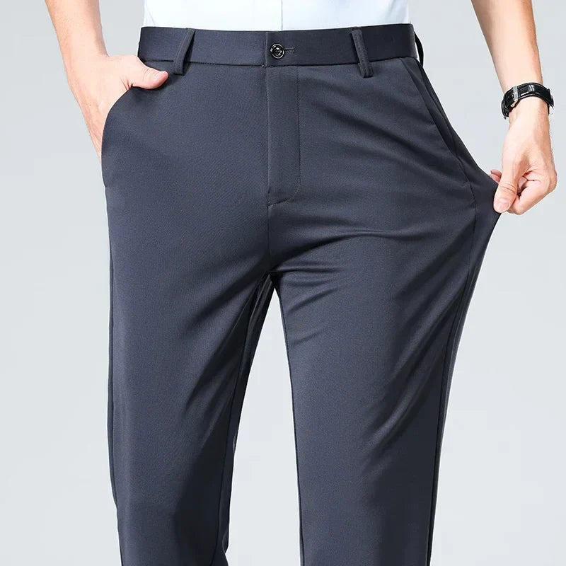 Elegant men's suit trousers slim fit