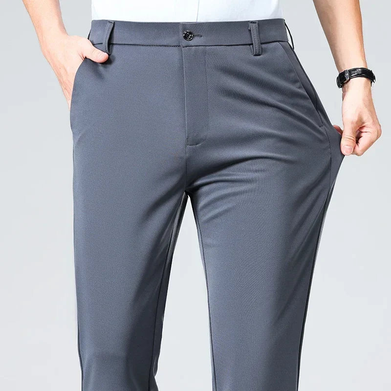 Elegant men's suit trousers slim fit