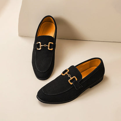 Elegant men's loafers made of suede