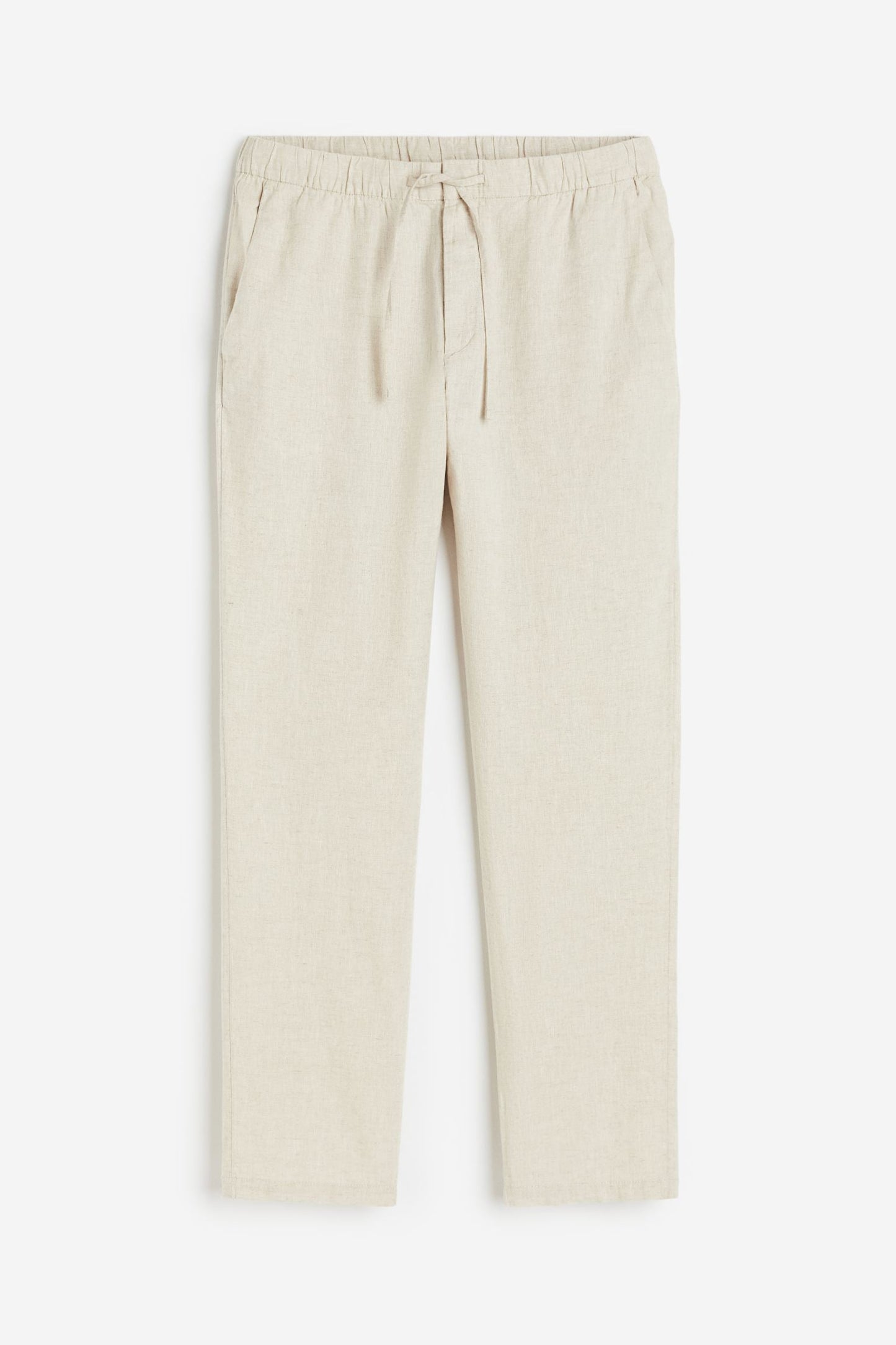 Elegant linen pants with elastic waistband and side pockets