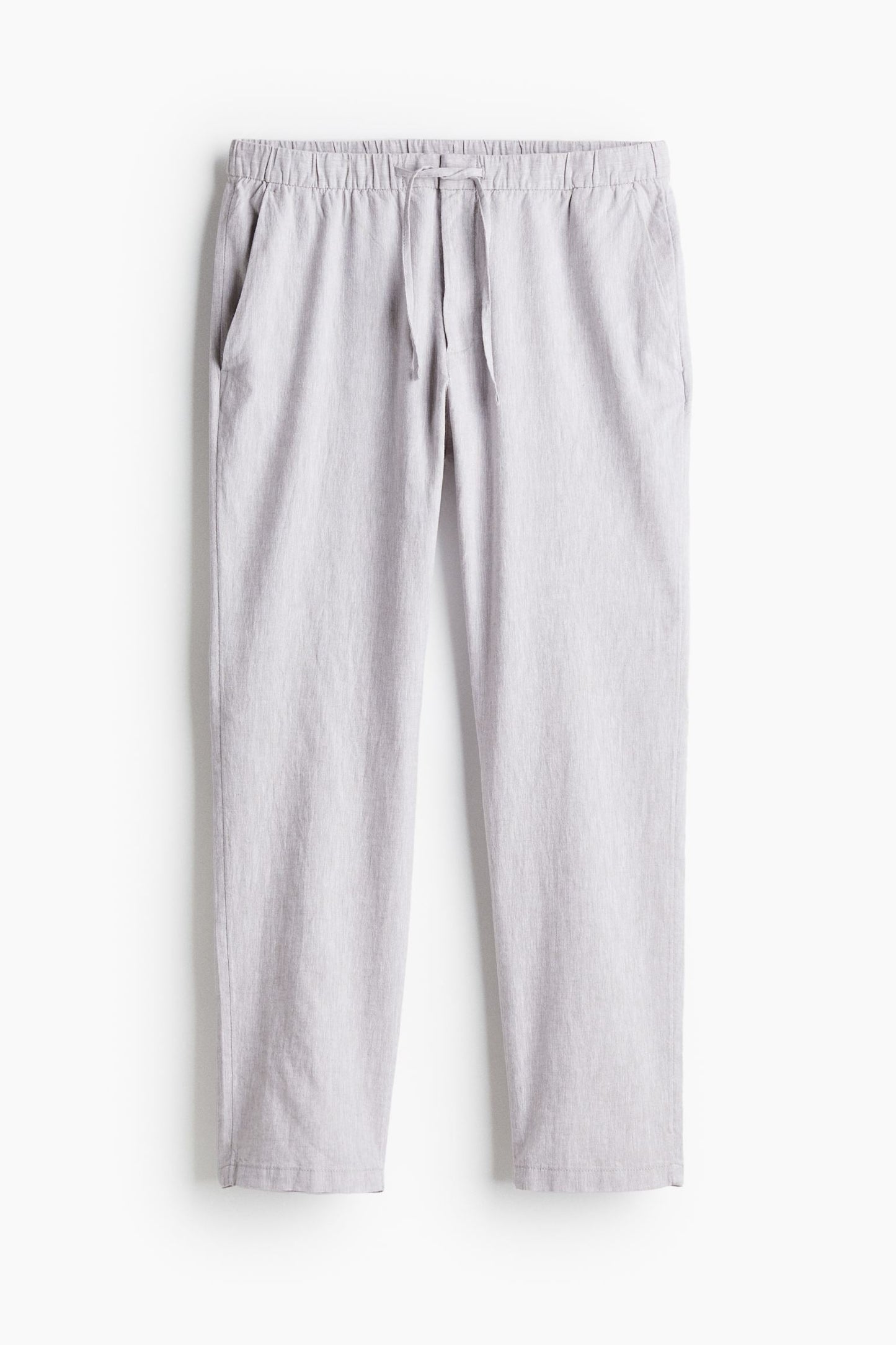 Elegant linen pants with elastic waistband and side pockets